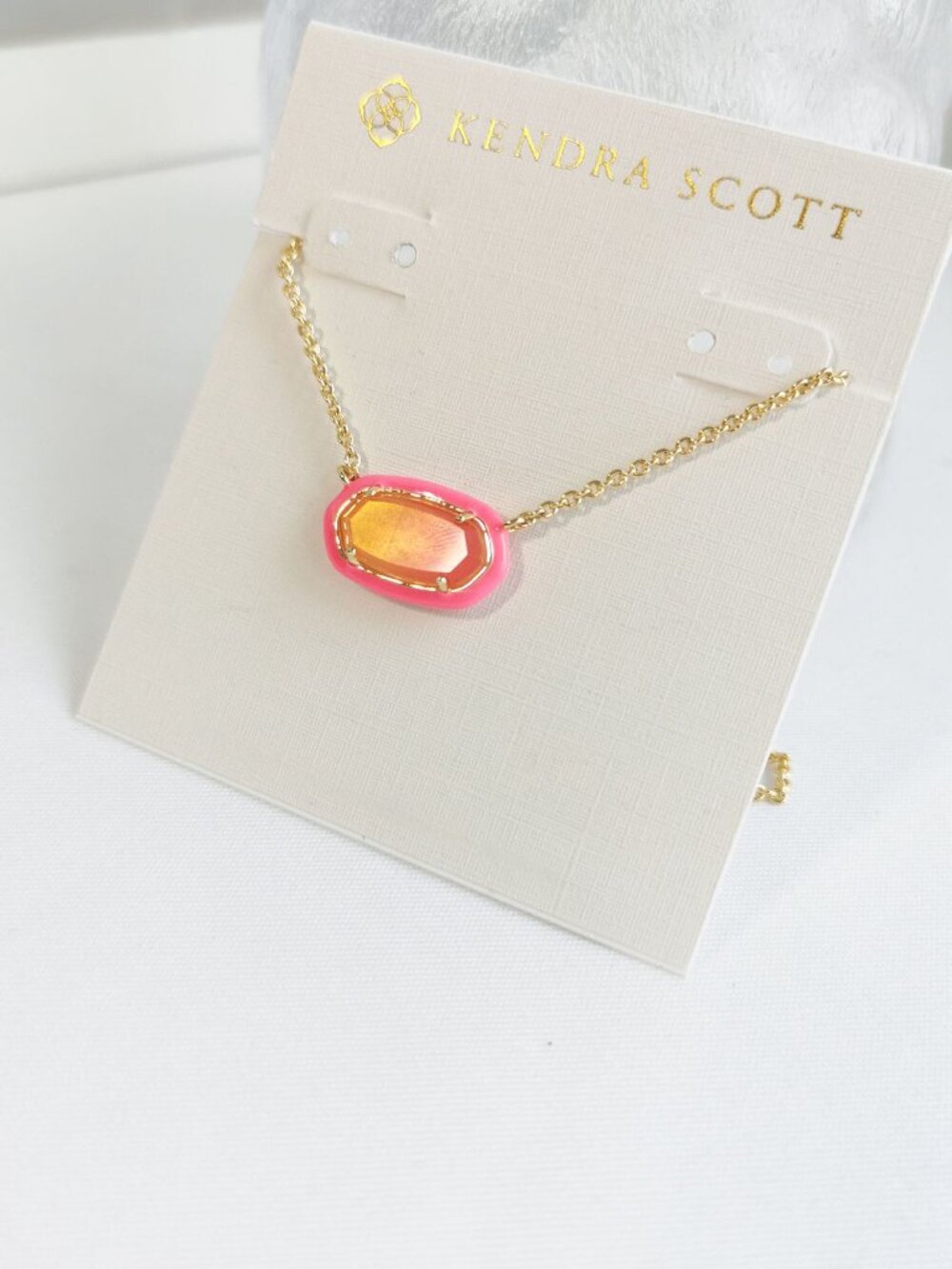 Kendra Scott Elisa Enamel Framed Gold Necklace - Picture 2 of 3